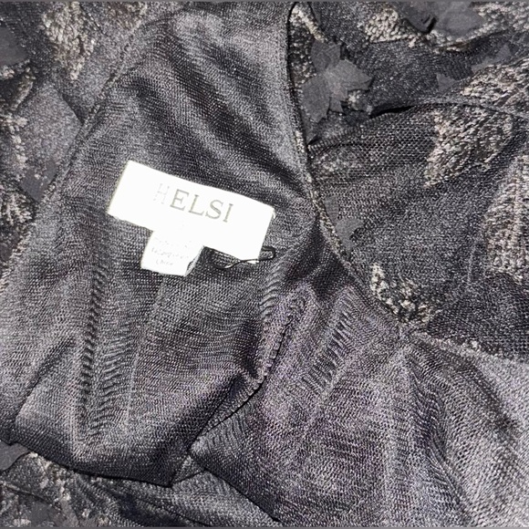 NEW Anthropologie HELSI Ella 3d Floral High-Low Black Gown Sz S - Picture 3 of 5